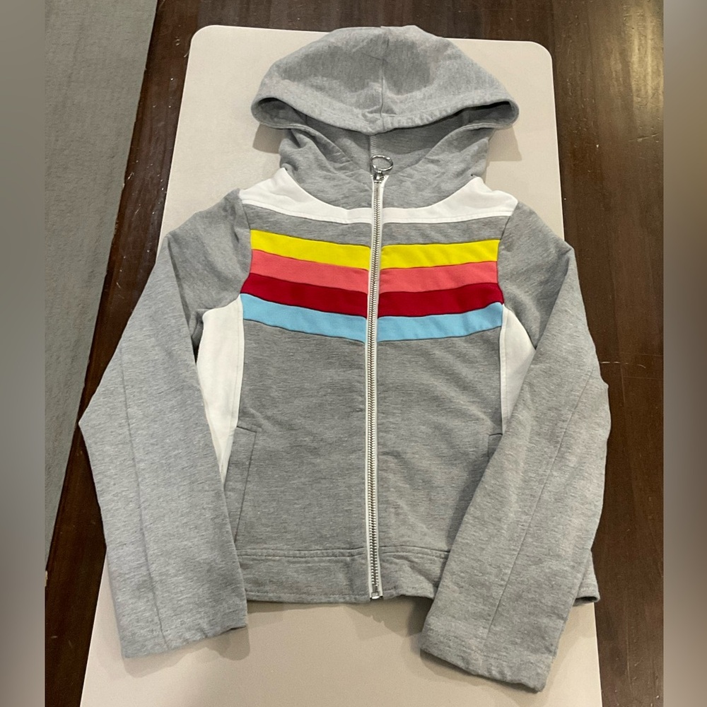 Kids sweat jacket rainbow stripes